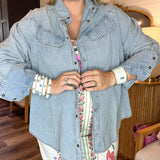 Lennox Light Wash Pearl Snap Shirt