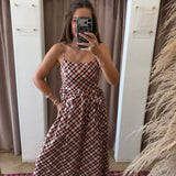 Beatrice Plaid Maxi Dress - Holiday Tartan