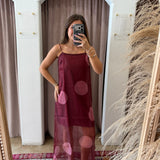 Perfect Polka Dot Maxi Dress - Burgundy