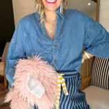 Mineral Washed Dark Denim Top