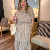 Chocolate Plaid Maxi Skirt