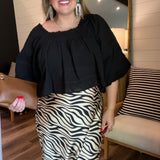 Zebra Striped Maxi Skirt