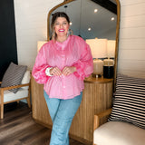 Bubbly Blouse - Pinstripe Pink