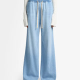 Pull On Wide Leg Jeans with Elastic Band - Hana
