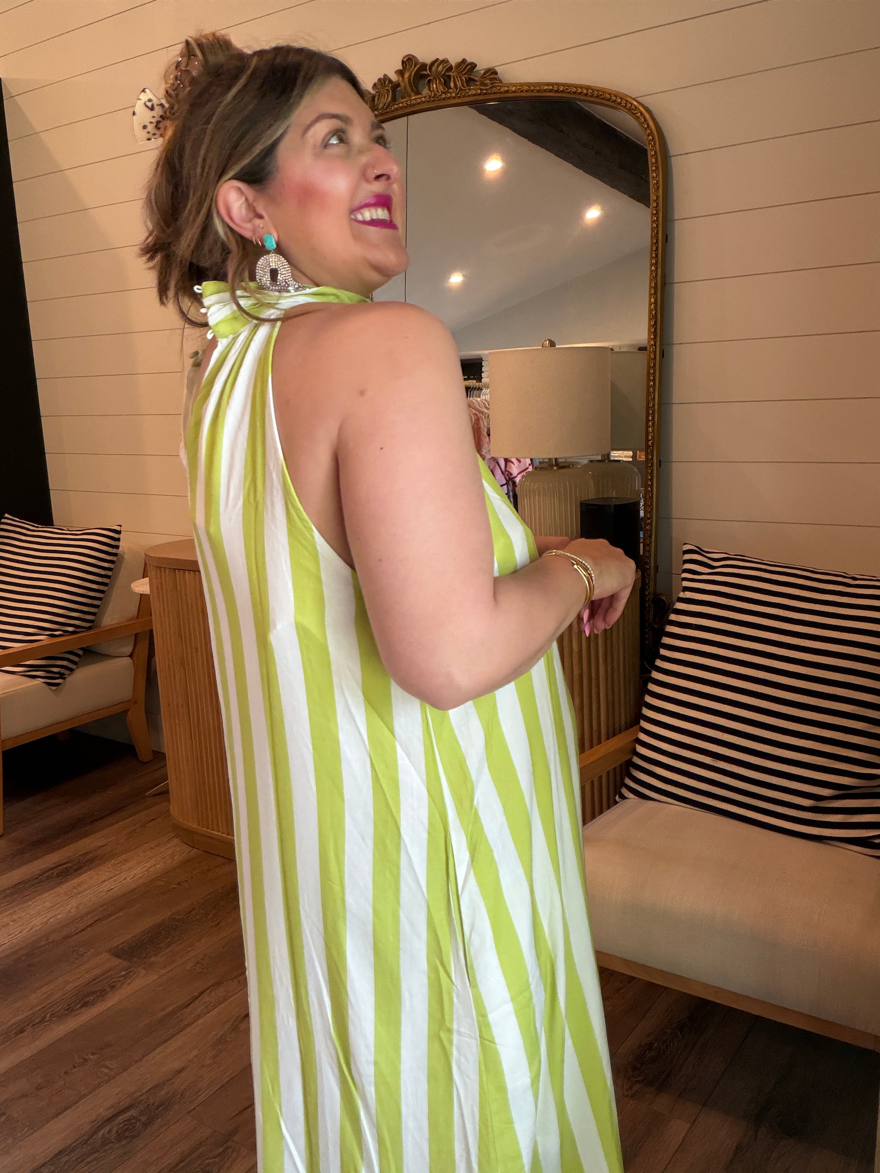 Limoncello Striped Halter Maxi Dress – Riche Hippie