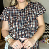 {MUMU} Highland Bubble Skort - Saddle Plaid