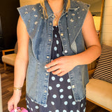 Rhinestone Cowgirl Denim Vest