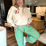 {Daydreamer} Western Patches Oversized Crew Sweatshirt