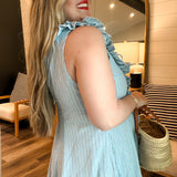Seaside Stripes Ruffle Mini Dress