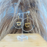 Horse Bit Hoop Earrings - Silver + Gold
