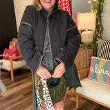 Quilted Contrast Piping Detailed Puffer Jacket - Black