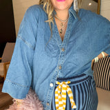 Mineral Washed Dark Denim Top