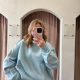 Blue Reversible Mock Neck Sweatshirt
