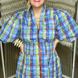 Poppy Plaid Midi Dress