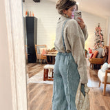 Snowflake Pinstriped Jumpsuit Overalls