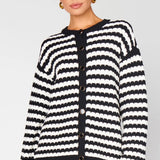 {MUMU} Inez Cardigan - Black & White Stripe Knit