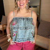 Denim Dreams Floral Top