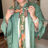 {Spell} Floridian Reversible Kimono Robe - Sage