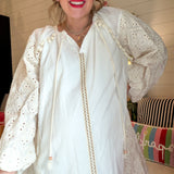 Whisper In White Trim Detail Mini Dress