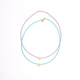 Mini Horseshoe Beaded Necklace - Turquoise