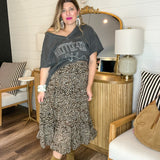 Spotted In Style Leopard Tiered Maxi Skirt