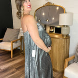 {Mumu} Athena Maxi Dress - Pleated Silver