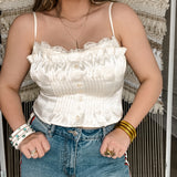 Lovely Lace Satin Bustier Top