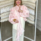Never Been Kissed Ruffle Polka Dot Blouse - Pink
