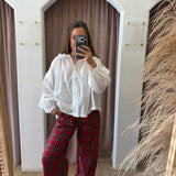 Holiday Plaid Pants - Red