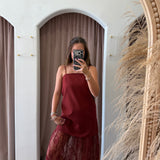 The Merlot Maxi Lace Dress
