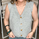 Galvez Grey Sweater Vest Top