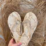 Indie Novelty Thin Strap Sandal - Golden Lizard