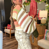 Retro Sherbet Striped Knit Sweater