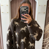 Roaming Horses Shadows Sweater - Chocolate