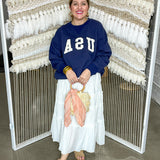 PRE ORDER ETA 5/9 Classic Crew USA Oversized Pullover - Navy