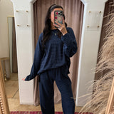 Lucky You Sweater Top - Navy + Cream Stripes