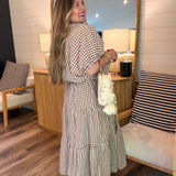 Chocolate Plaid Maxi Skirt