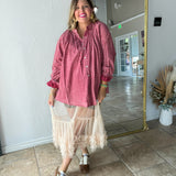 Hearts Desire Polka Dot Button Up Top - OS