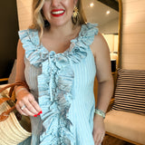 Seaside Stripes Ruffle Mini Dress