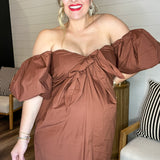 {Caroline Constas} Reyna Tie Front Column Dress