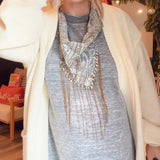 Cream Oversized Textured Knit Cardigan Sweater