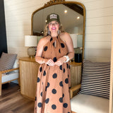 Chocolate Polka Dot Maxi Dress
