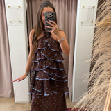 Ruffle Me Up Polka Dot Maxi Dress
