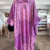 Pink Paradise Bandana Button Up Dress - One Size