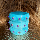 Rosa Turquoise And Black Lapis Resin Bangle