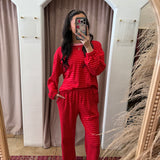Primary Take Terry Pants - Cherry Red