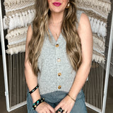 Galvez Grey Sweater Vest Top