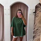 Oversized One Size Plain Tee - Ivy Green