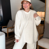 Cloudy Days Stripe Pants - Ivory + Baby Blue