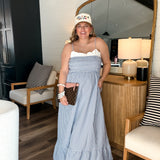 Clear Skies Gingham Maxi Dress - Blue